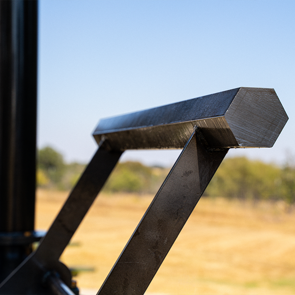 Custom counterweights on a custom fabricated backyard smoker. 
