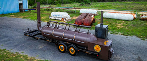 Custom smoker for Bessinger's BBQ, built Texas for a pitmaster inspired by regional BBQ. 