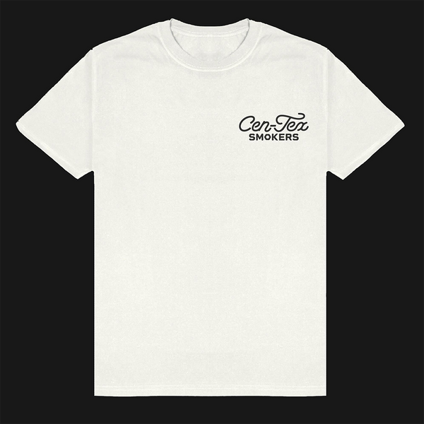 White t shirt, Texas brands. 