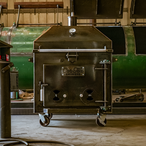 Handmade direct-heat bbq smoker. 